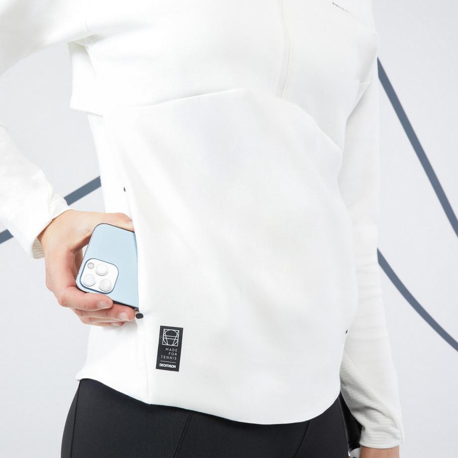 ARTENGO  Felpa tennis donna con cappuccio cotone 