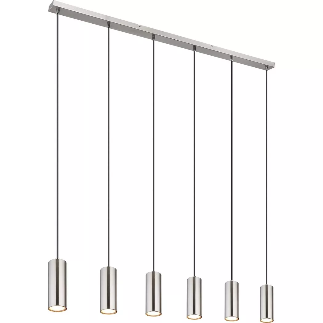 mutoni – Hängeleuchte Robby Metall Nickel matt 6xGU10, One Size, Silber