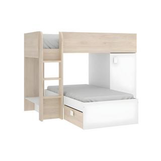 Vente-unique Etagenbett mit Stauraum RICARDO 2Modulierbar Eiche  