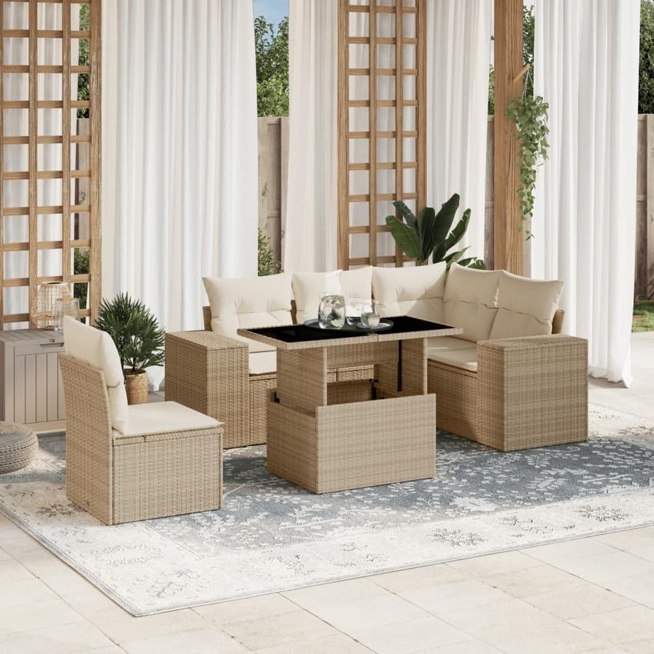 VidaXL Ensemble de canapés de jardin rotin synthétique  