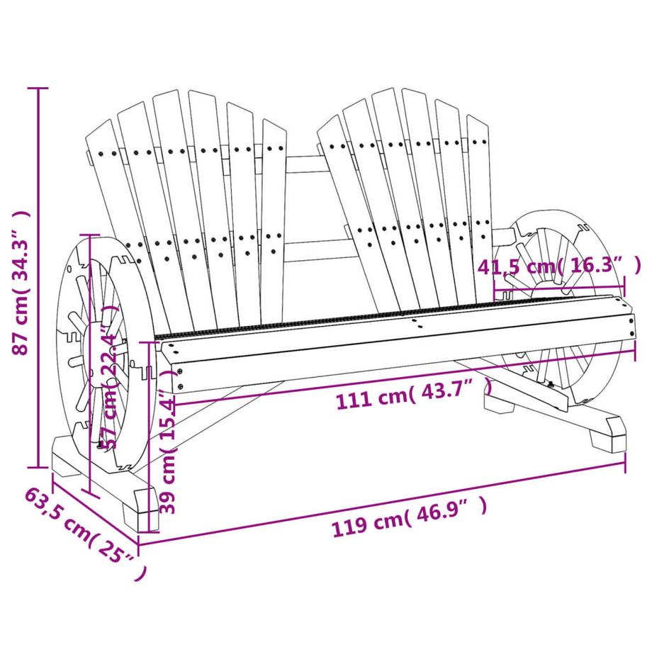 VidaXL sedia adirondack da giardino Legno  