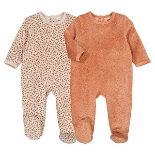 La Redoute Collections  2er-Pack einteilige Samt-Pyjamas 