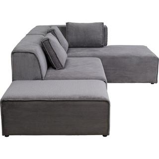 KARE Design Divano angolare Infinity con pouf in corda grigio destro  