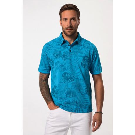 JP1880  Polo à manches courtes. Maille piquée et imprimé floral. Jusqu'au 8XL 