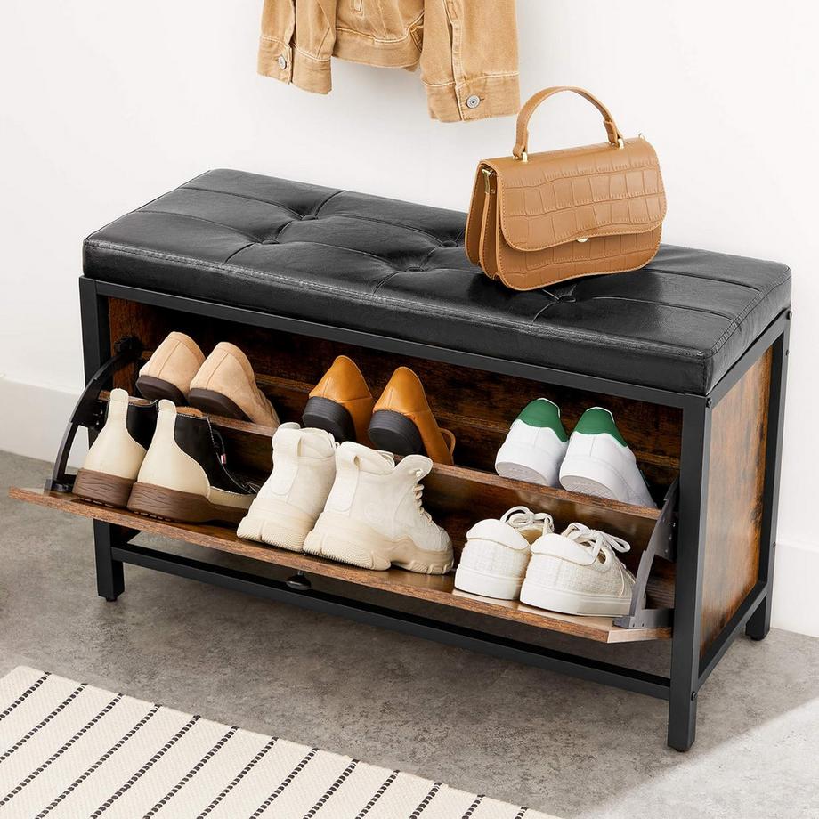Songmics Schuhbank Industrie-Design mit Klappe  