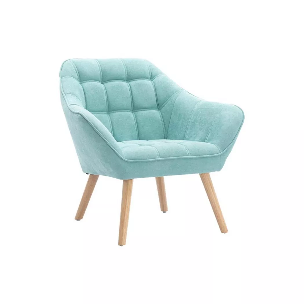 Vente-unique - Fauteuil en tissu vert d'eau caserta