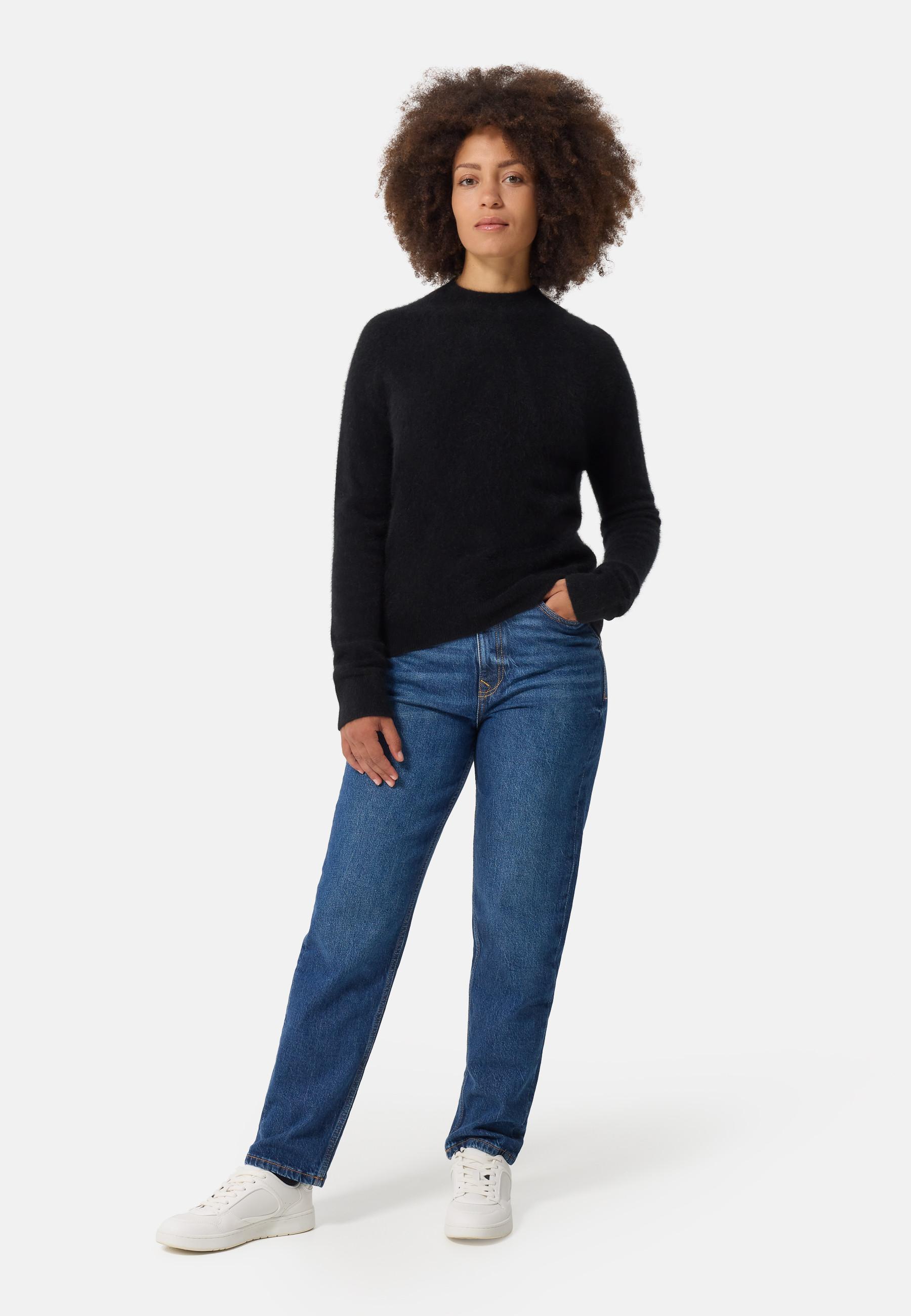 CASH-MERE.CH Brushed Kaschmir Pullover kurzer Stehkragen  