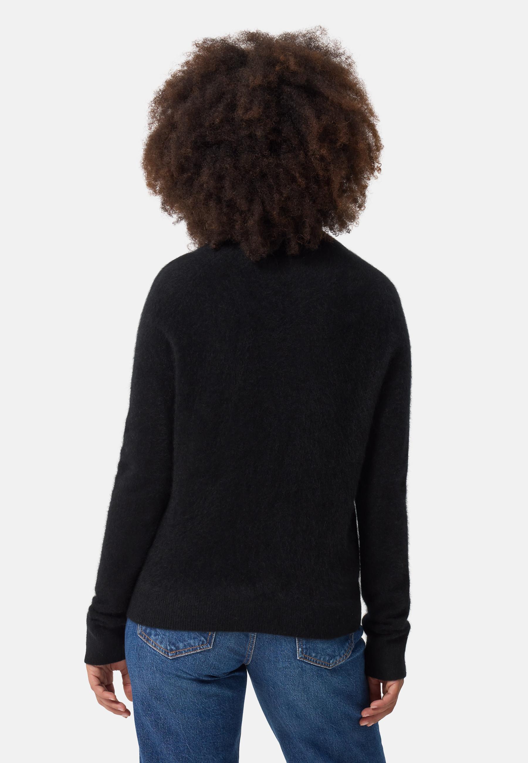 CASH-MERE.CH Brushed Kaschmir Pullover kurzer Stehkragen  