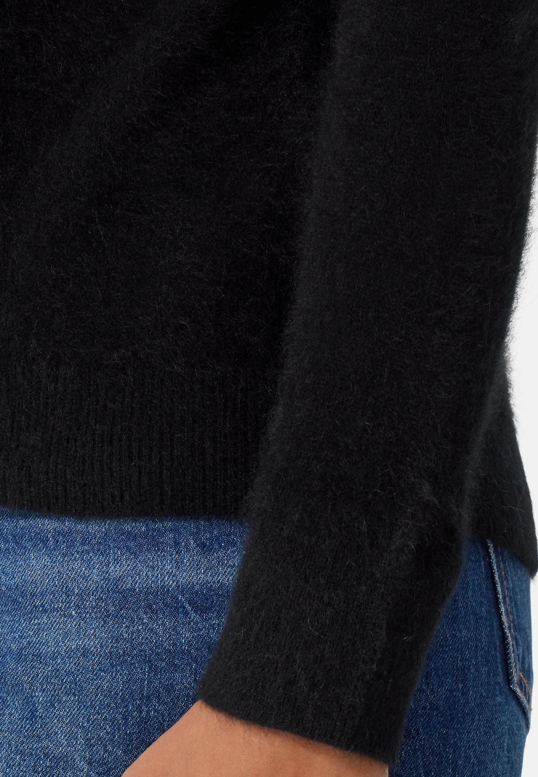 CASH-MERE.CH Brushed Kaschmir Pullover kurzer Stehkragen  