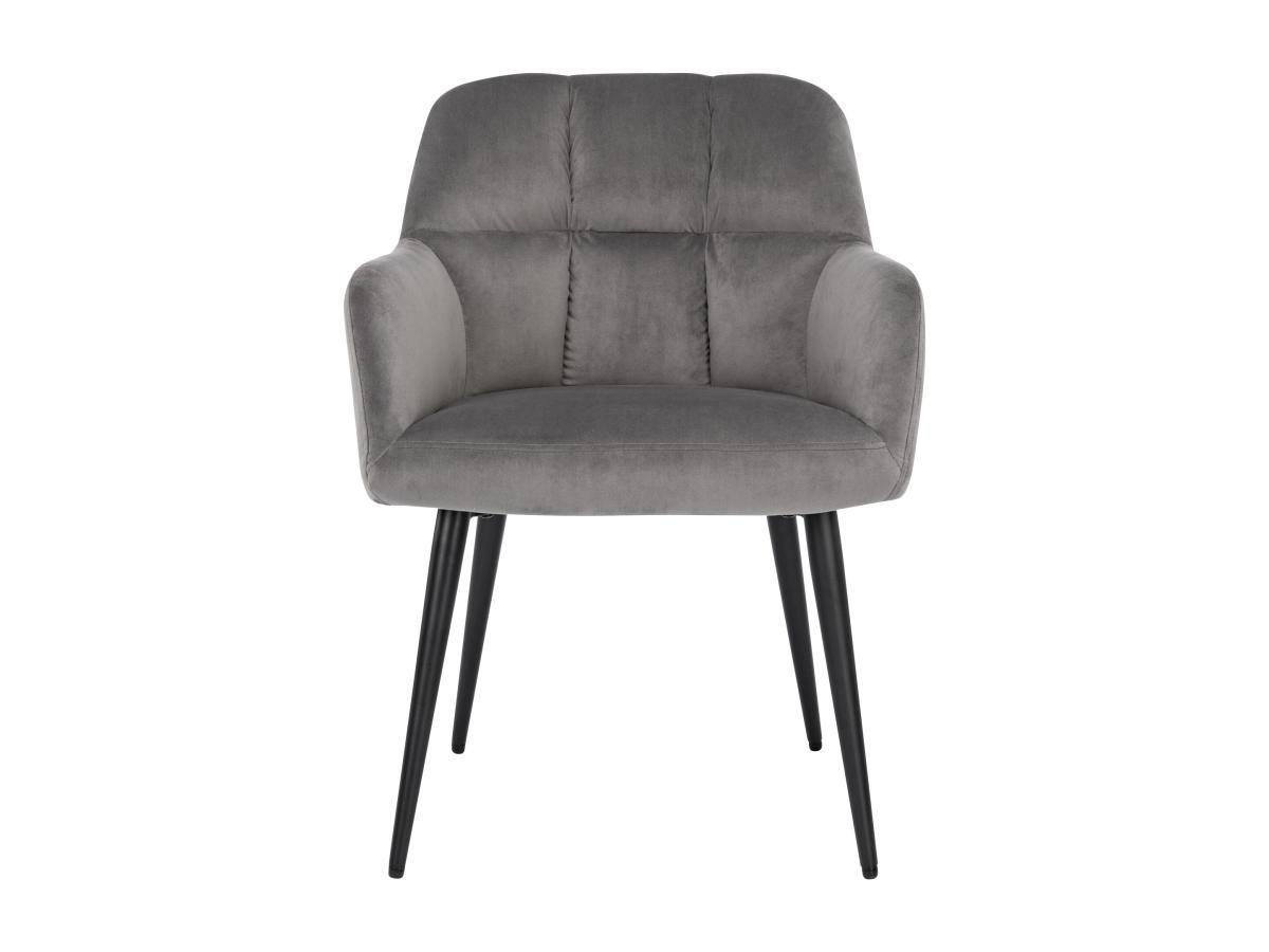 Vente-unique Lotto di 6 sedie Con braccioli Velluto e metallo Grigio PEGA  