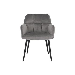 Vente-unique Lotto di 6 sedie Con braccioli Velluto e metallo Grigio PEGA  