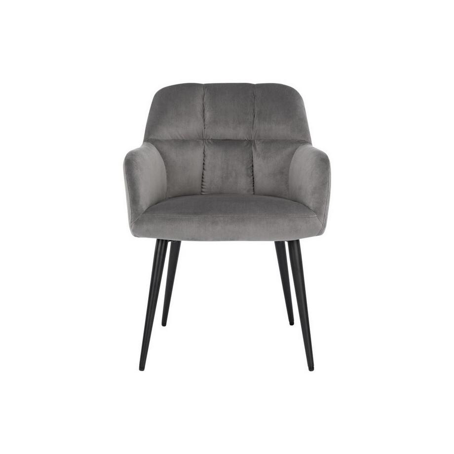 Vente-unique Lot de 6 chaises avec accoudoirs Velours métal PEGA  