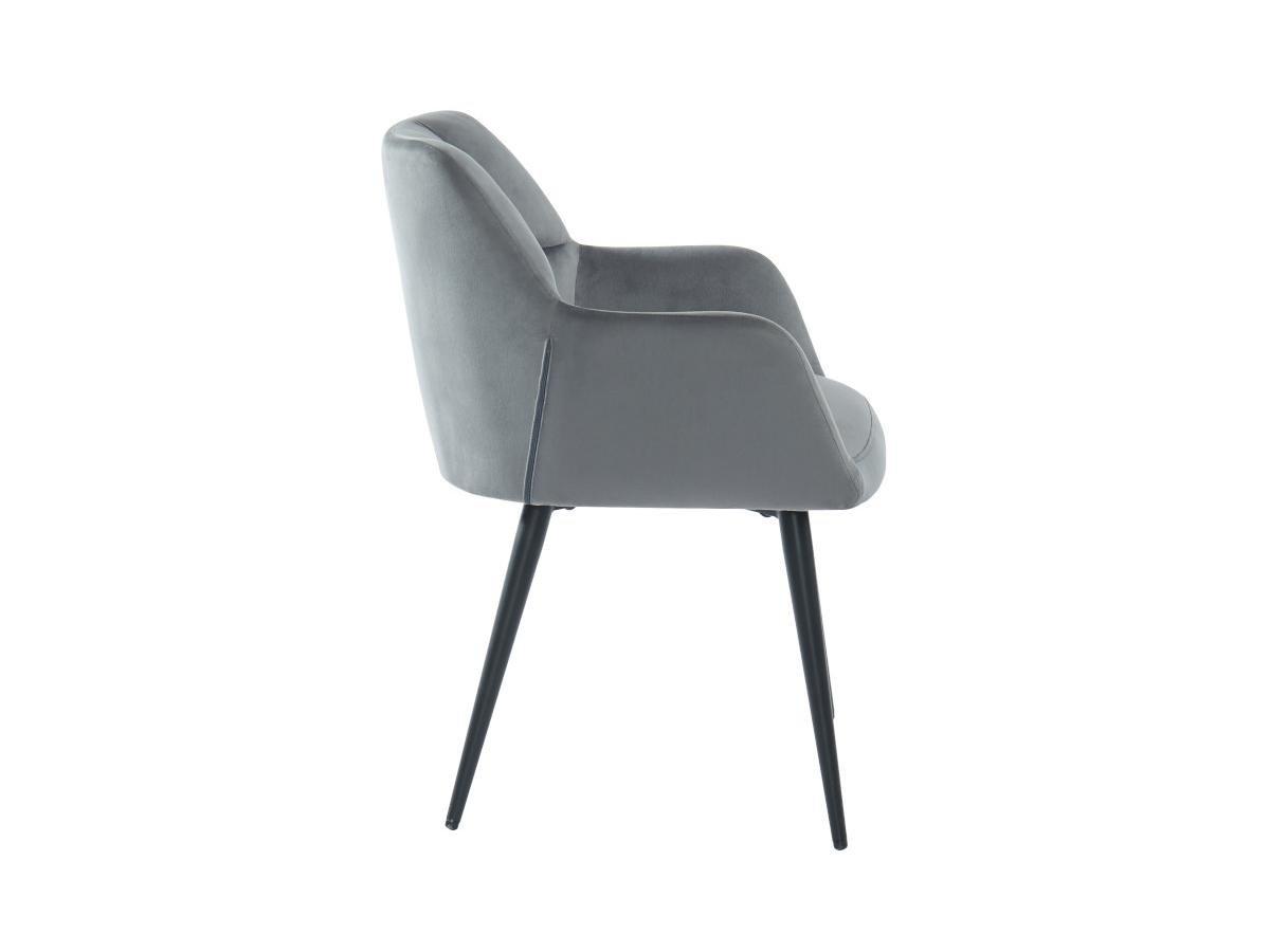 Vente-unique Lotto di 6 sedie Con braccioli Velluto e metallo Grigio PEGA  