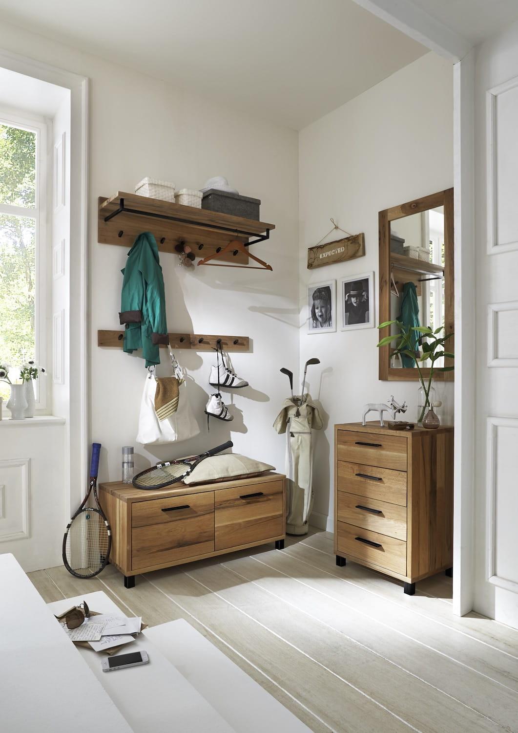 mutoni Commode Roskilde 4 tiroirs chêne poutré massif  