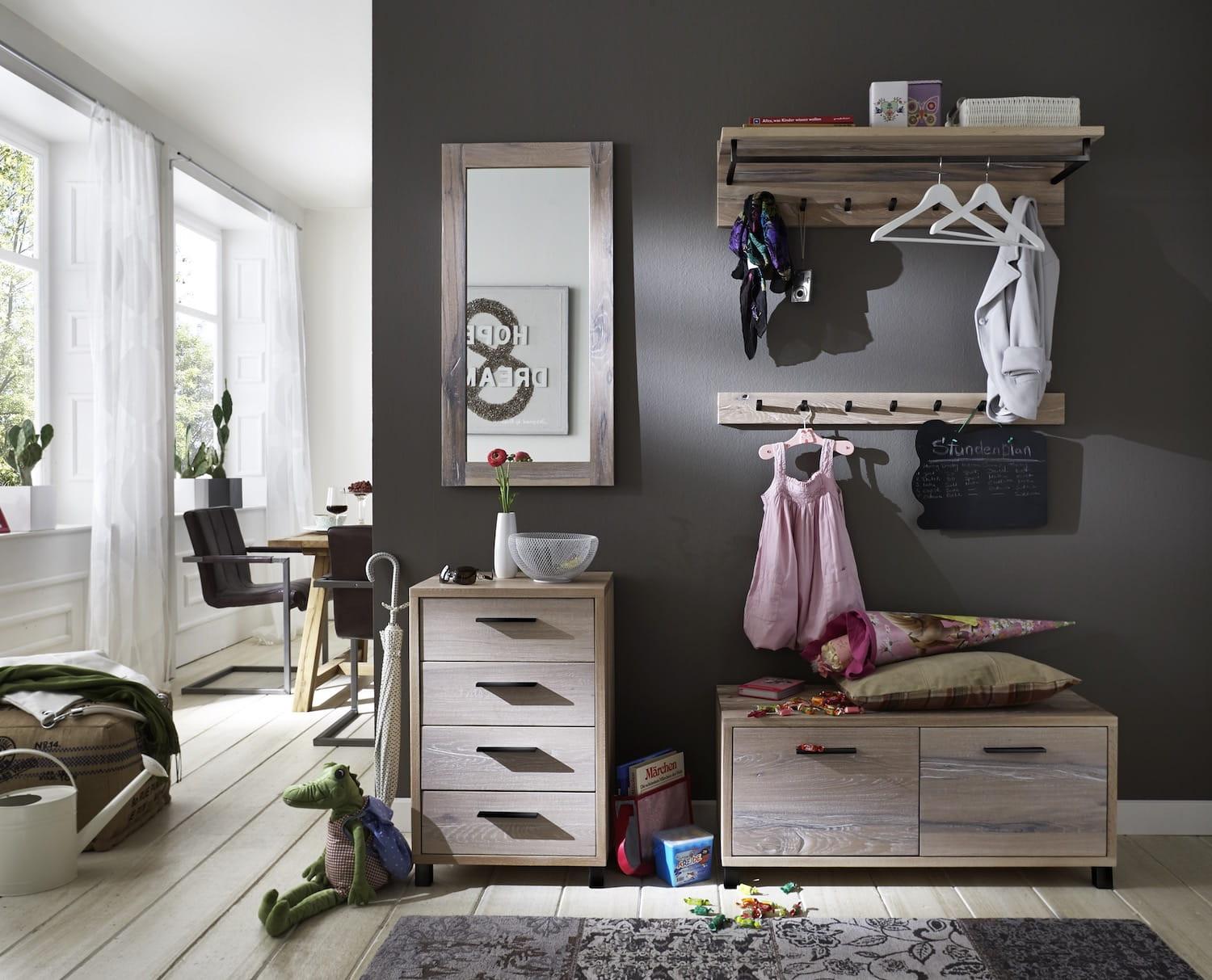 mutoni Commode Roskilde 4 tiroirs chêne poutré massif  