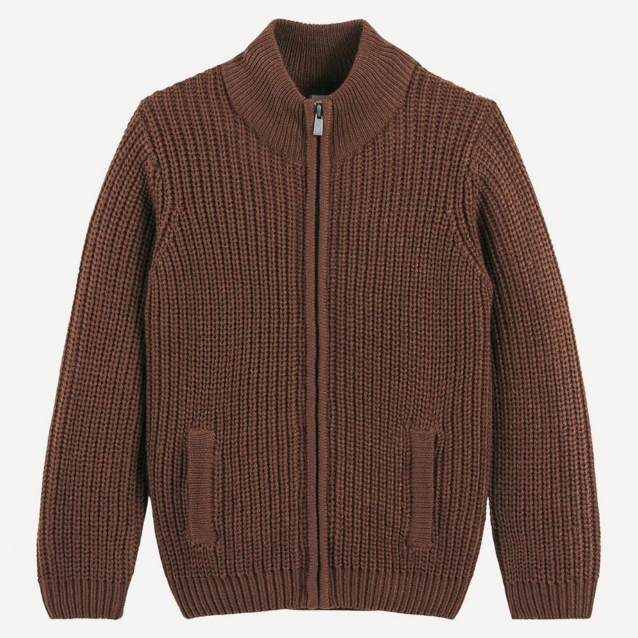 La Redoute Collections  Strickjack mit Reissverschluss und Stehkragen 