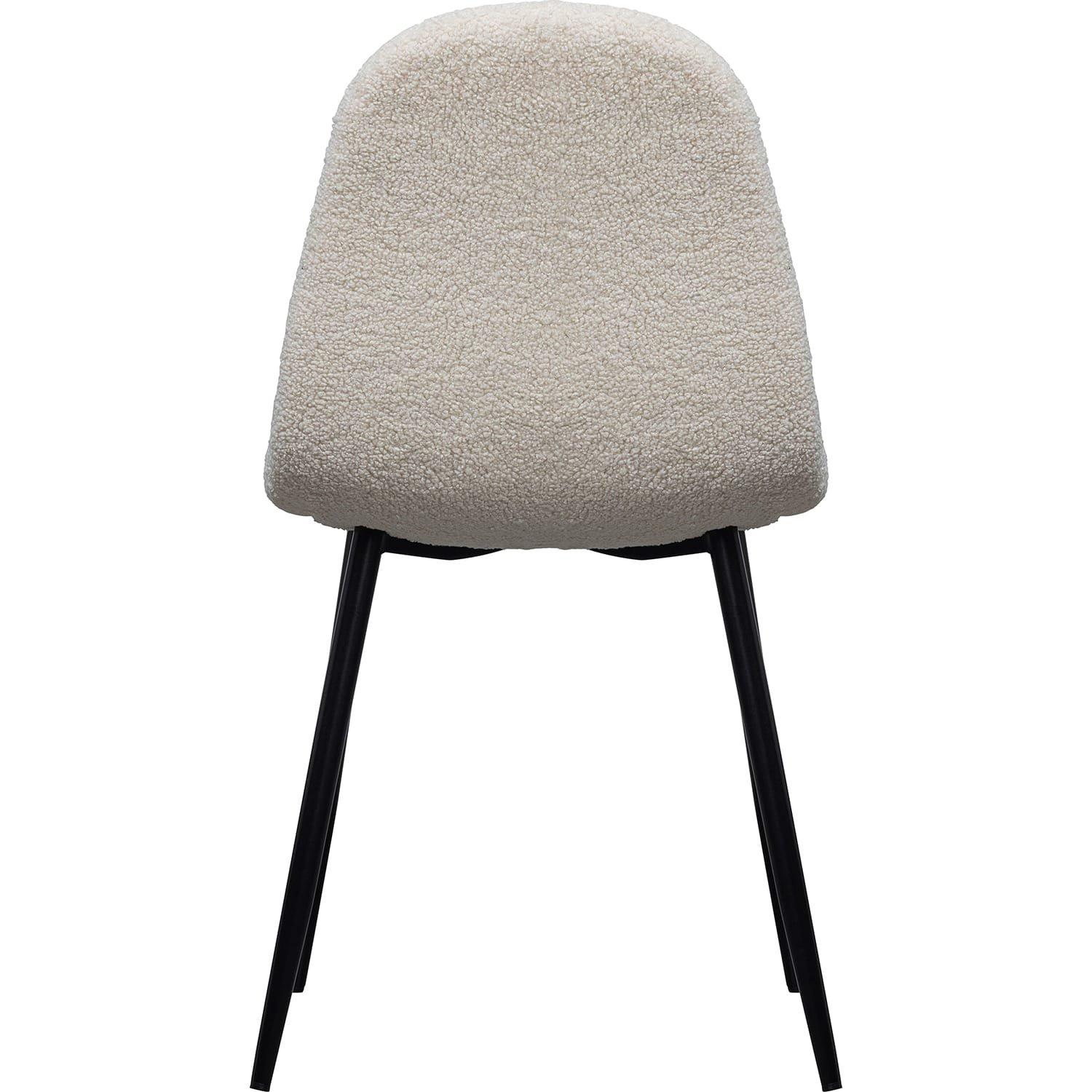 mutoni Chaise de salle à manger Marije Teddy naturel (lot de 2)  