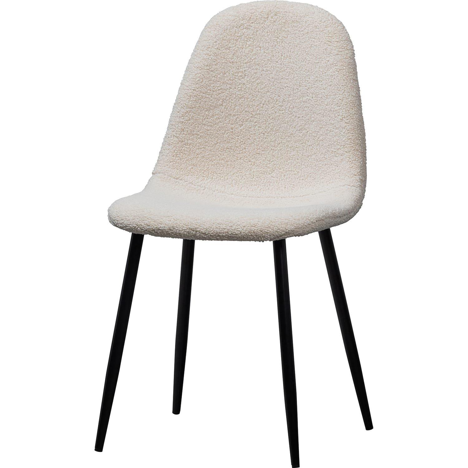 mutoni Chaise de salle à manger Marije Teddy naturel (lot de 2)  