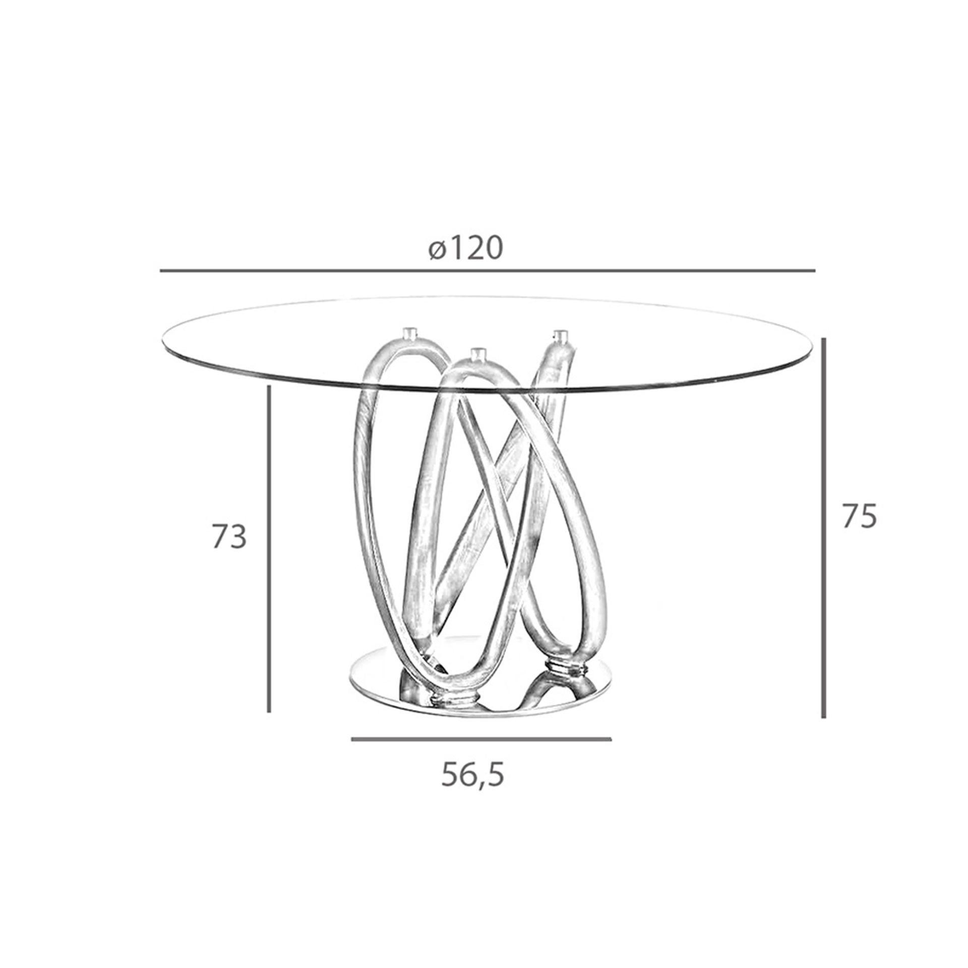 ANGEL CERDA Esstisch runde gehärtetes Glas aus walnussfarbenes Holz  