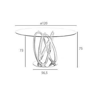 ANGEL CERDA Esstisch runde gehärtetes Glas aus walnussfarbenes Holz  