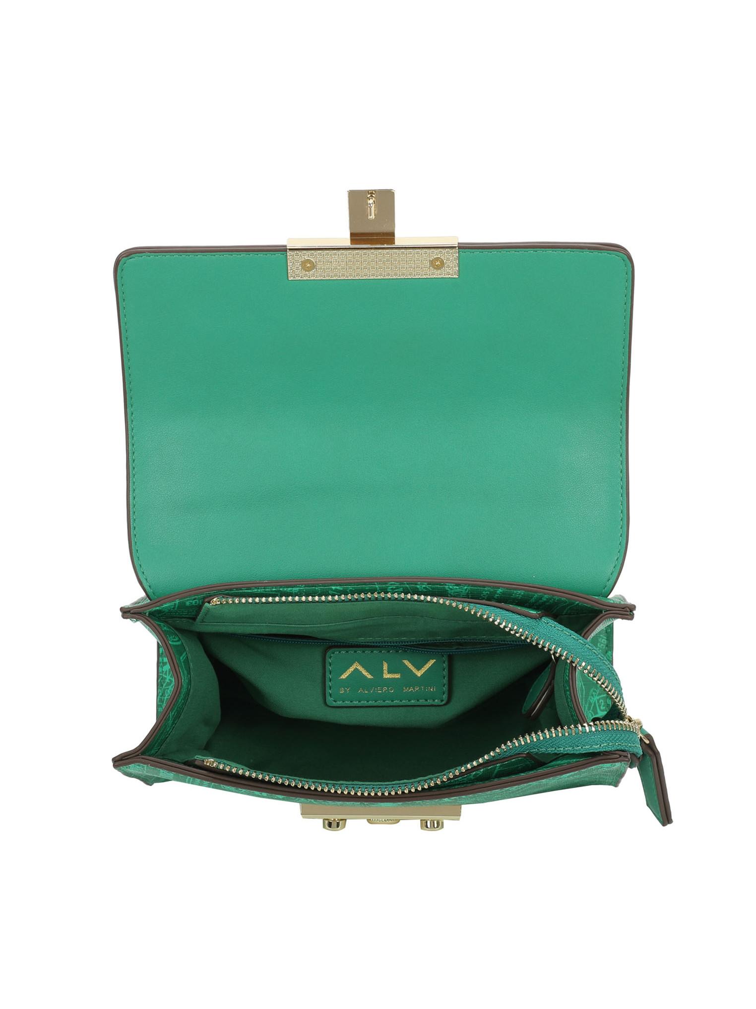 ALV by Alviero Martini Borsa a tracolla motivo timbro passaporto  