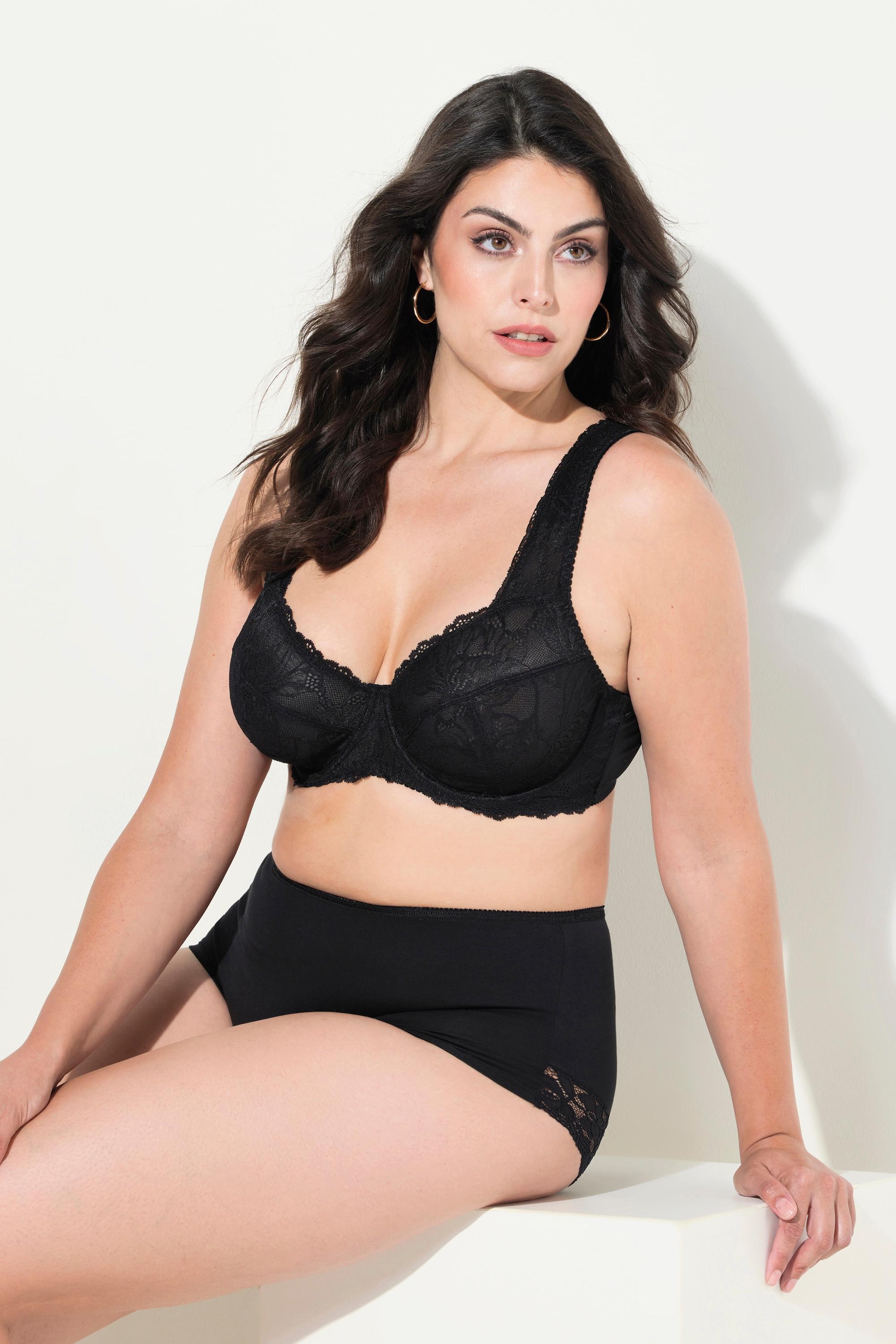 Ulla Popken Reggiseno con ferretto Pizzo Spalline Larghe  