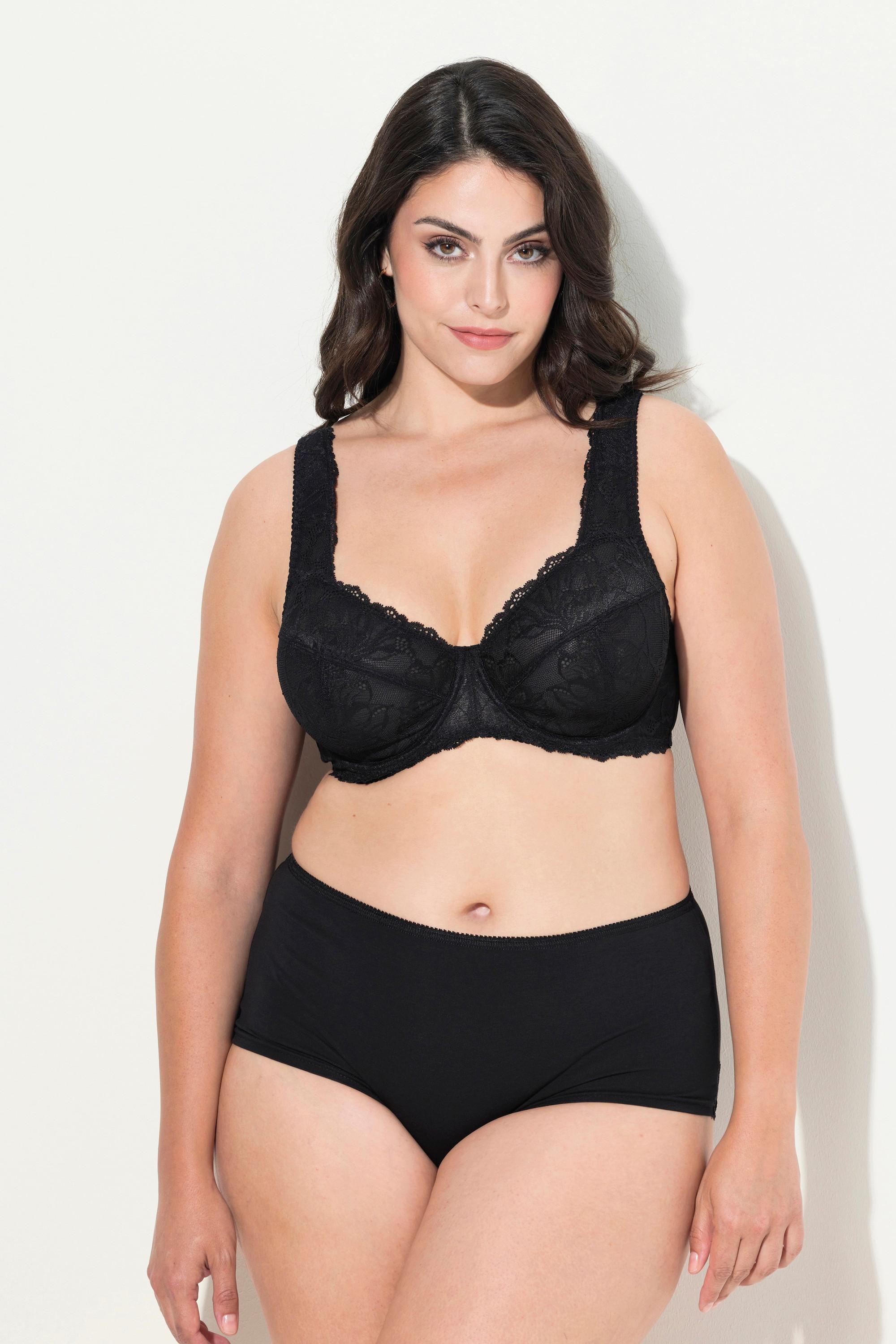 Ulla Popken Reggiseno con ferretto Pizzo Spalline Larghe  