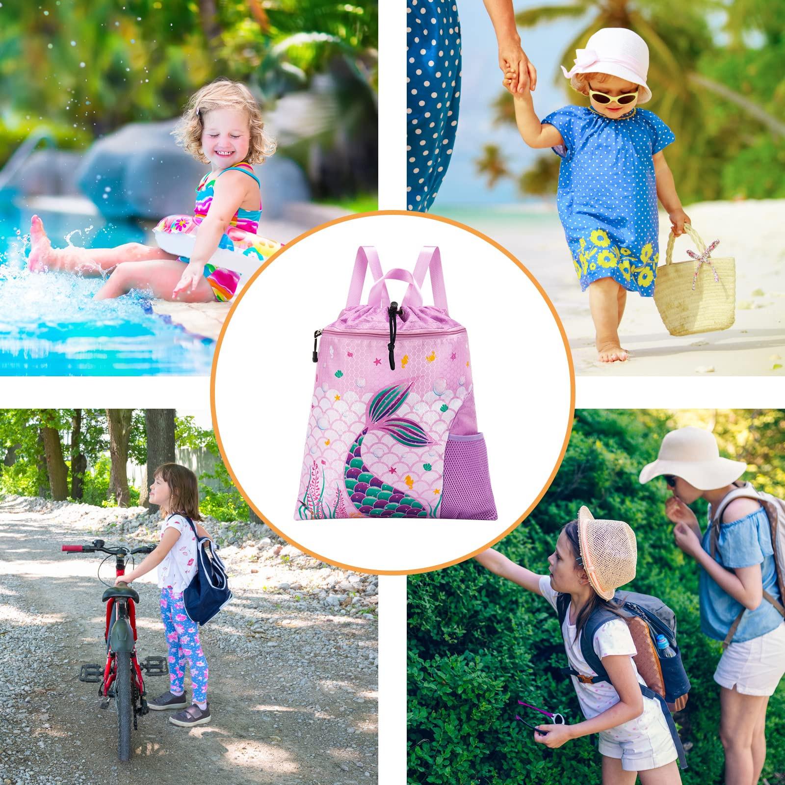 Only-bags.store  Rucksack Kinder - Wasserdichte Turnbeutel String Rucksack Sport Schule Strand Reisen Schwimmen Turnbeutel mit Reißverschluss Tasche Wasser 