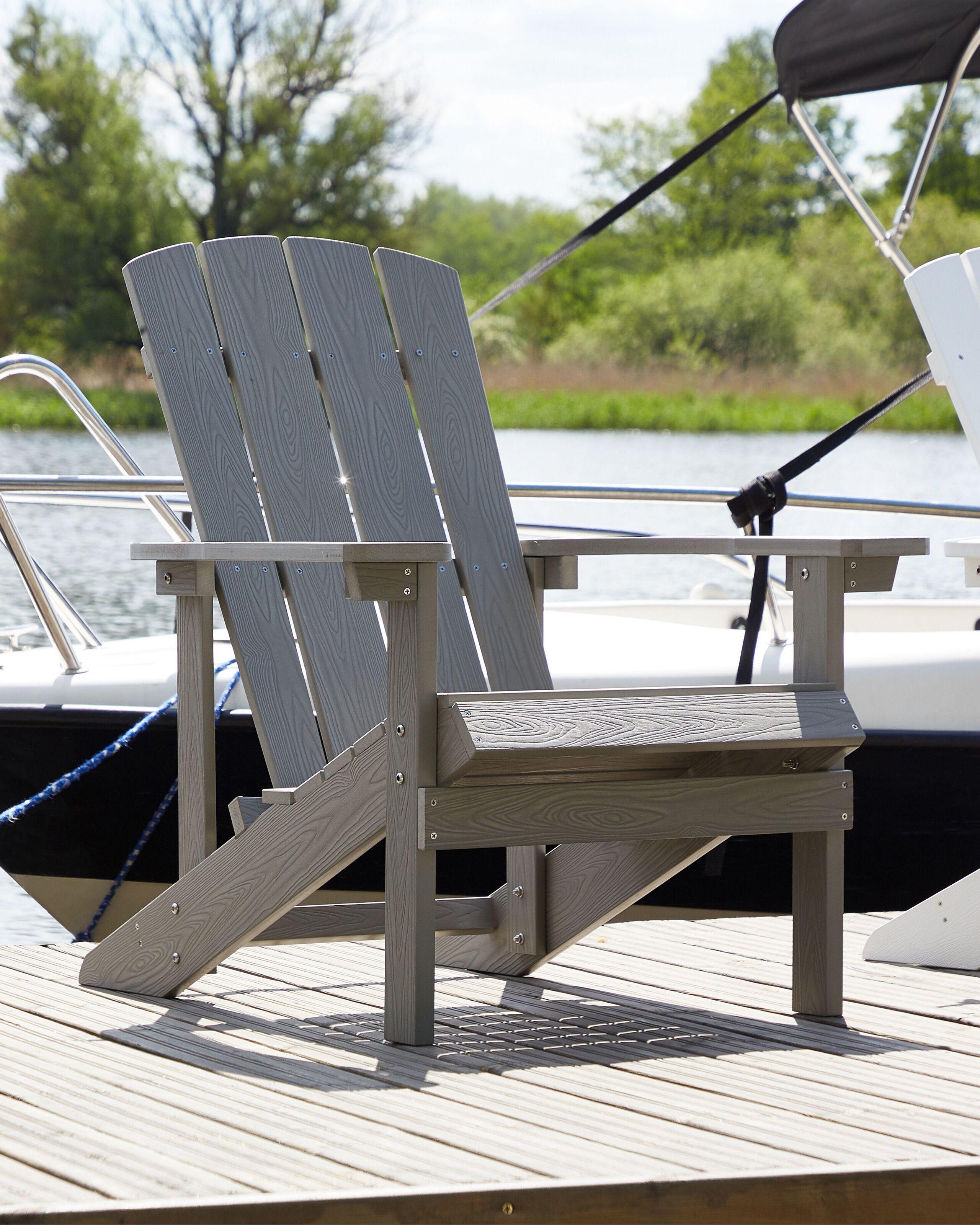 Beliani Chaise de jardin en Bois synthétique Rétro ADIRONDACK  