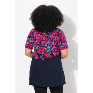 Ulla Popken Maglia lunga stampata scollo rotondo mezze maniche taglio svasato  