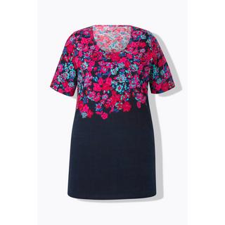 Ulla Popken Maglia lunga stampata scollo rotondo mezze maniche taglio svasato  