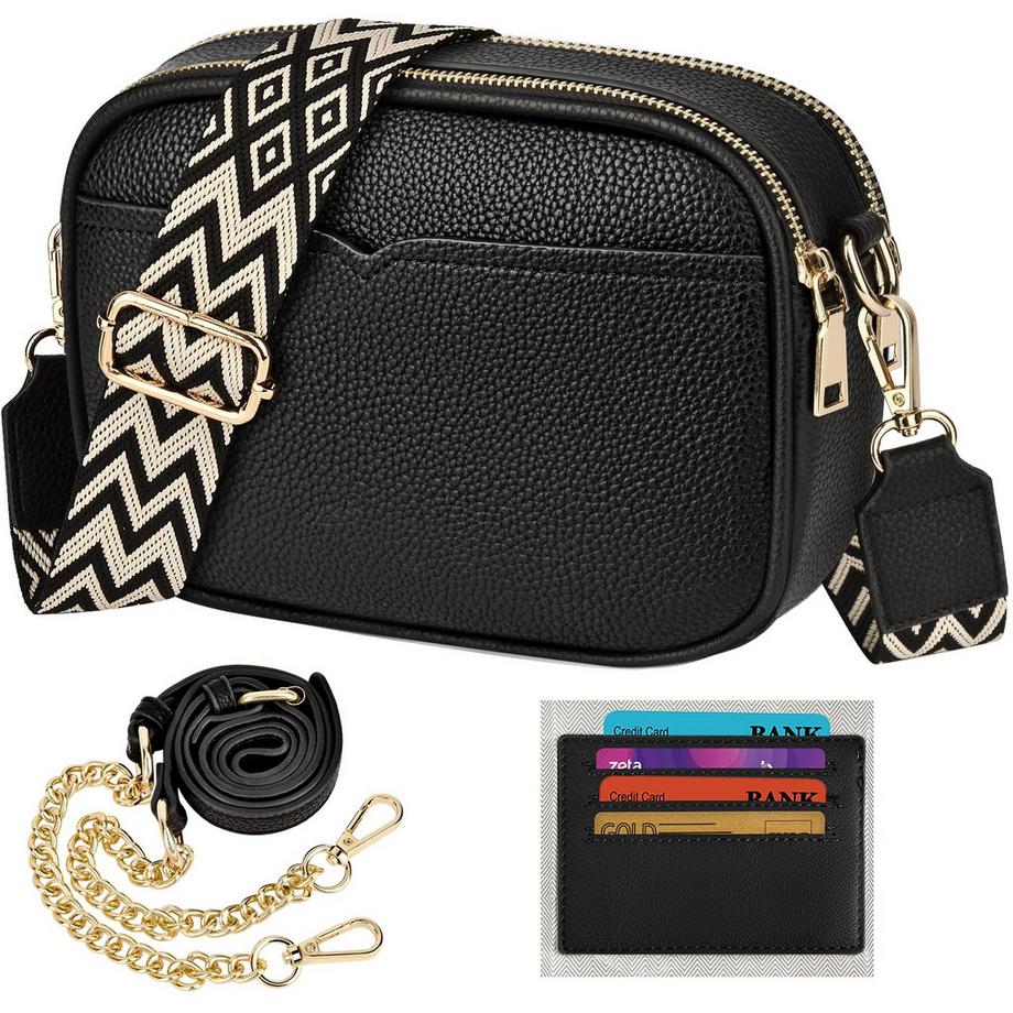 Petit sac transversal Sac à bandoulière élégant avec 2 larges bandoulières détachables