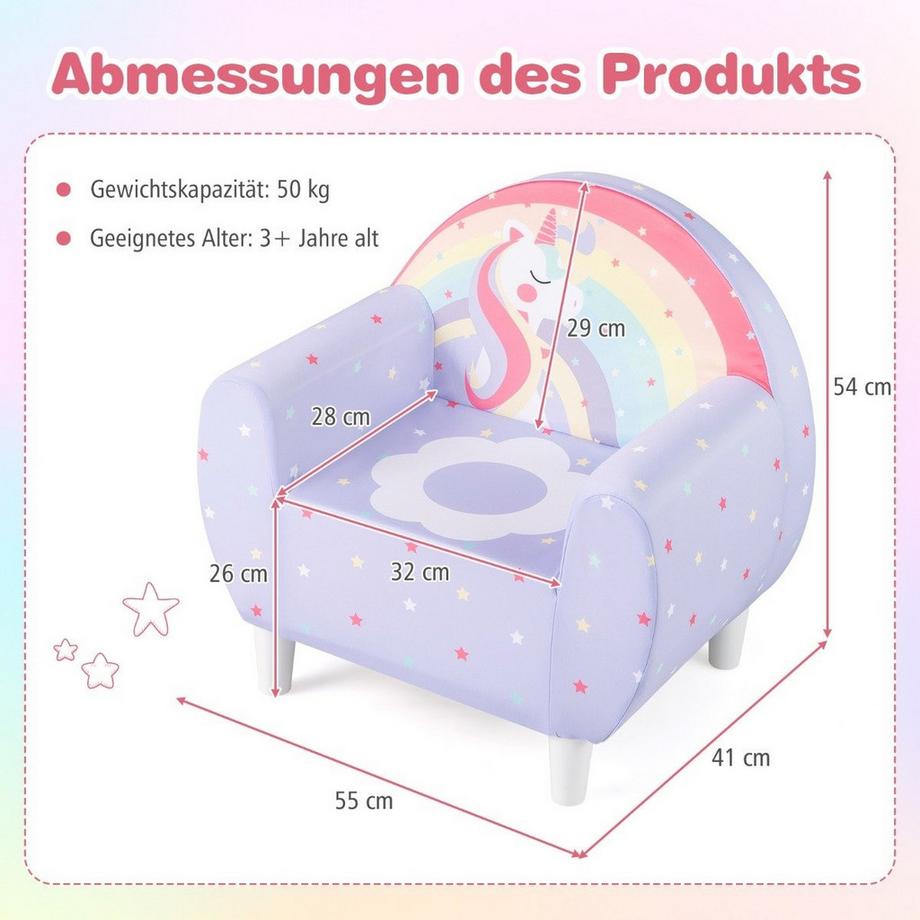 Northix Kindersofa mit Einhorn-Design  