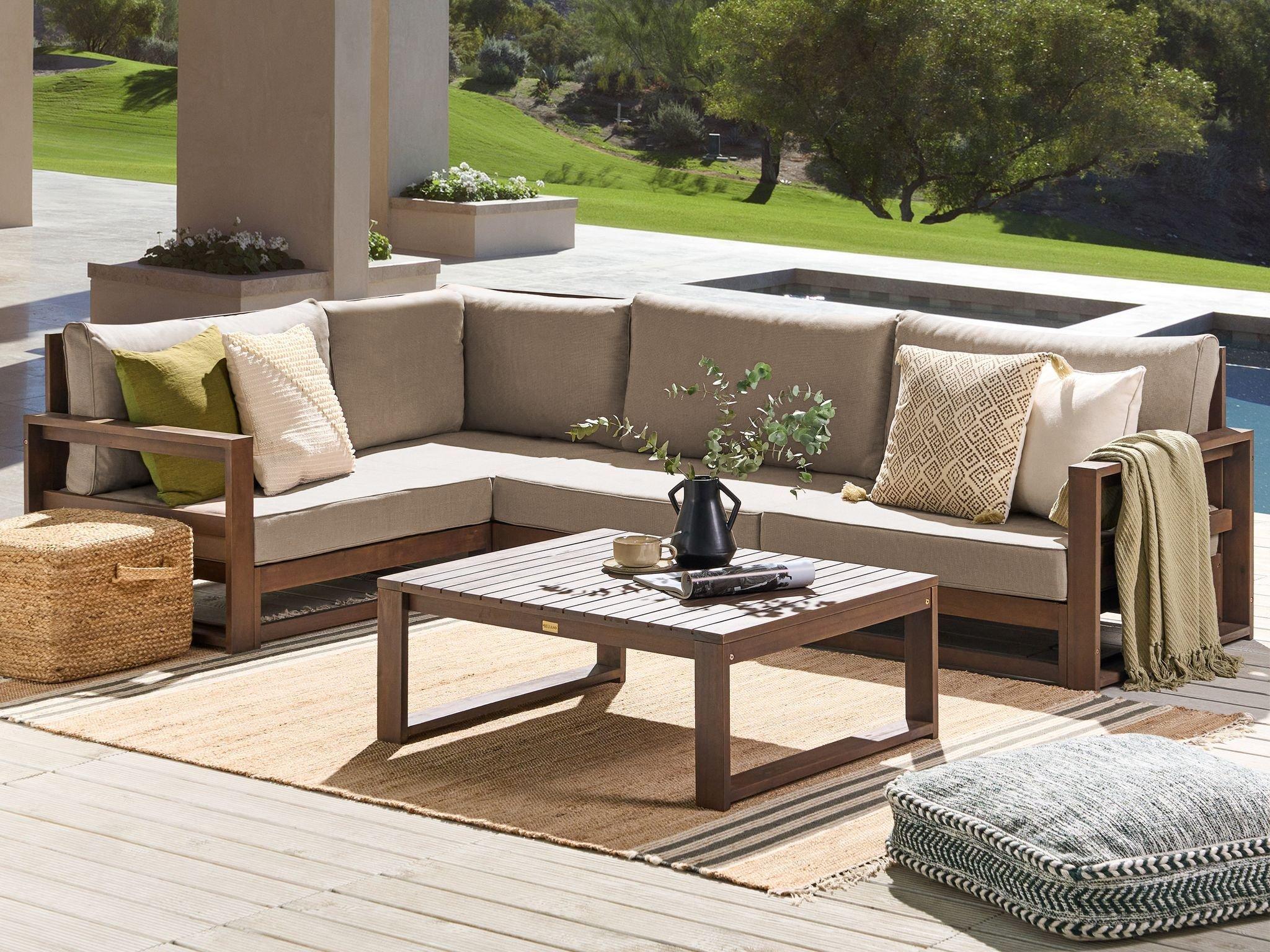 Beliani Set lounge pour jardin en Bois d'acacia certifié FSC® Scandinave TIMOR  