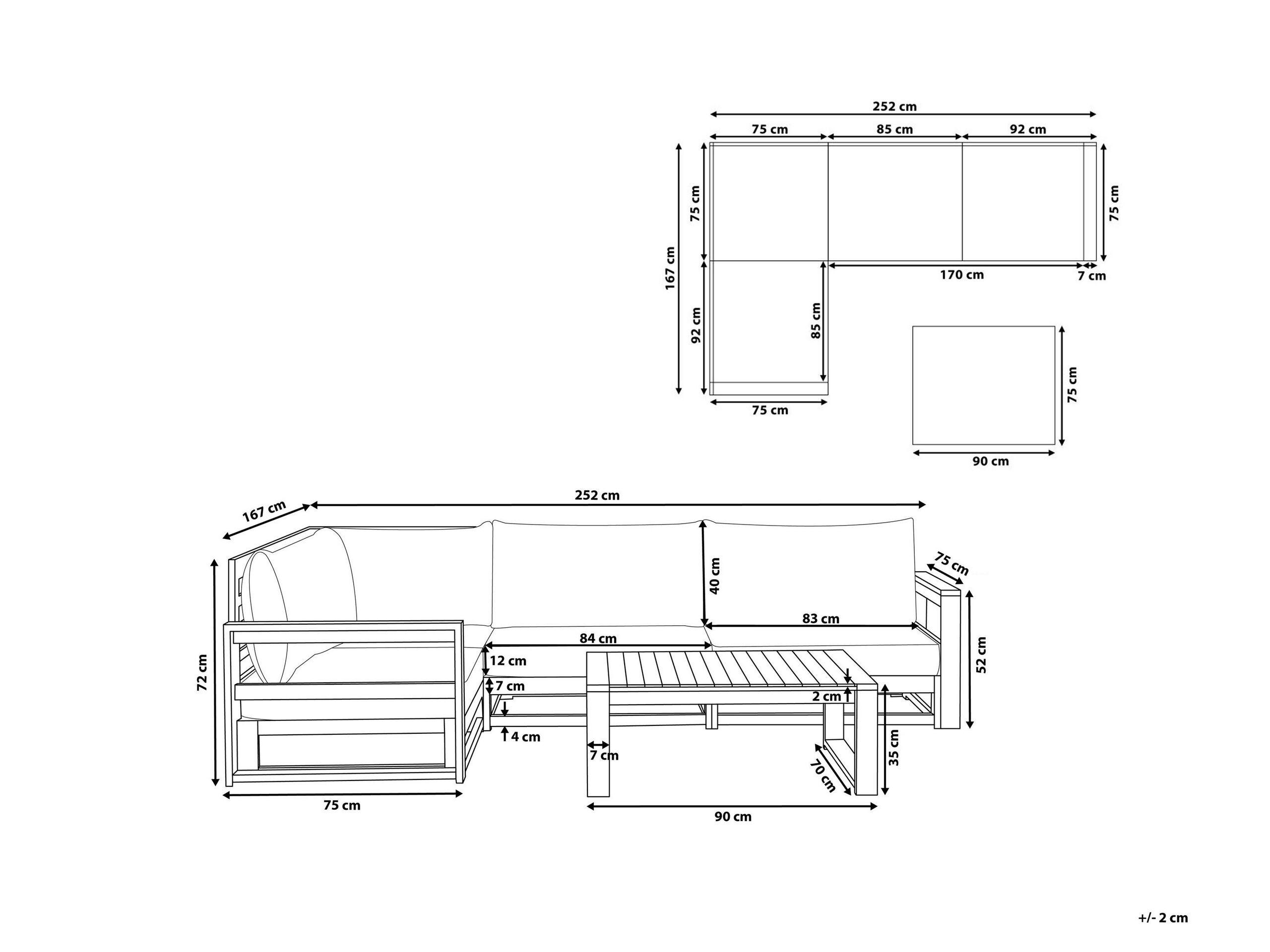 Beliani Salotto da giardino en Legno d'acacia certificato FSC® Scandinavo TIMOR  