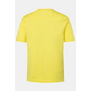 JP1880  T-shirt manches courtes, col rond et imprimé sur la poitrine vert citron 