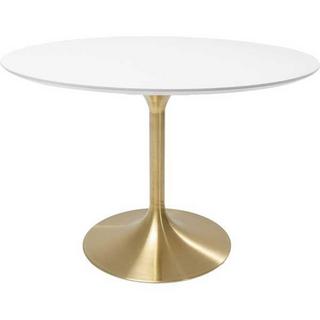 KARE Design Table d'invitation laiton blanc rond 120  