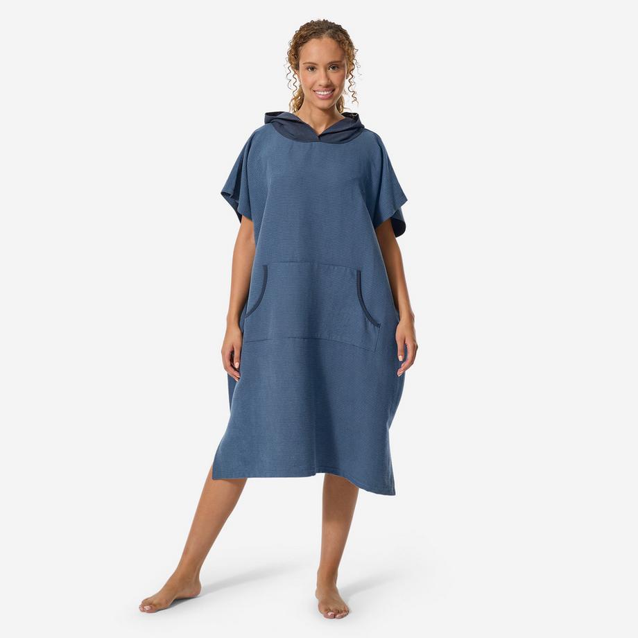 DECATHLON  Poncho microfibre surf, 150 bleu 
