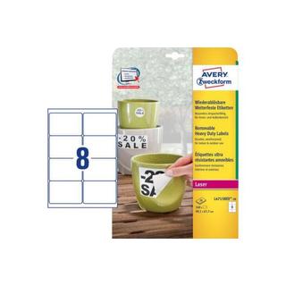 Avery-Zweckform AVERY ZWECKFORM Etiketten Laser 99,1x67.7mm L4715REV2 weiss, non-perm. 20 Blatt  