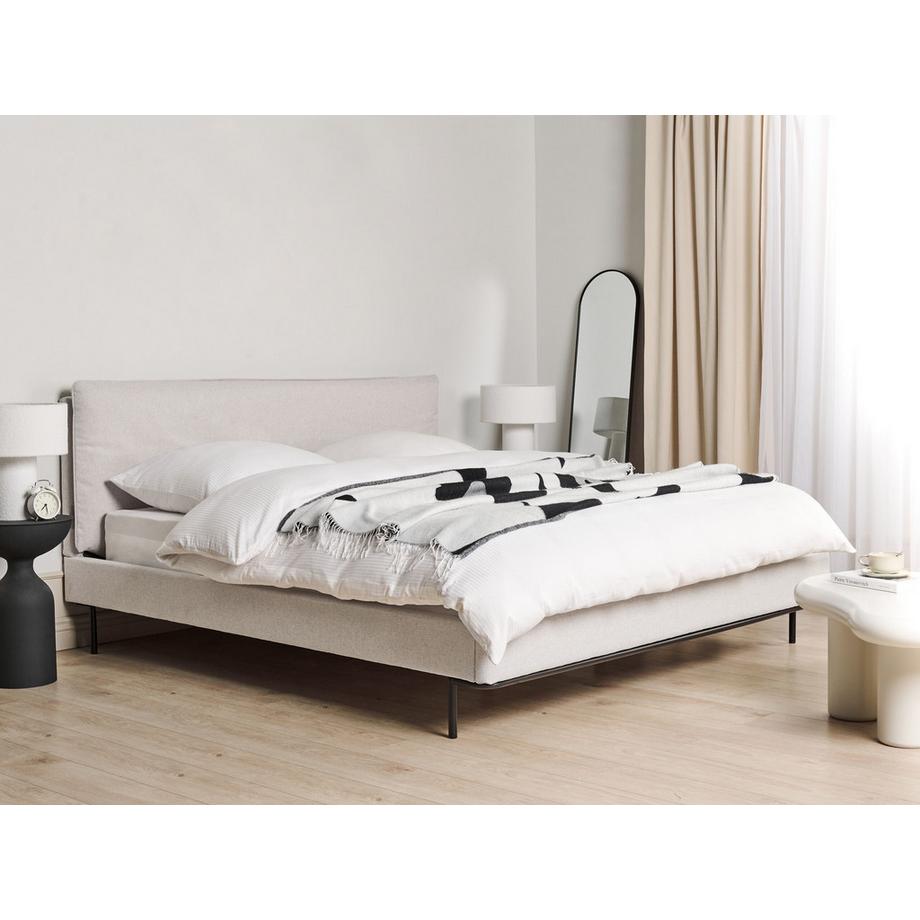 Beliani Bett mit Lattenrost aus Stoff Skandinavisch CORIO  