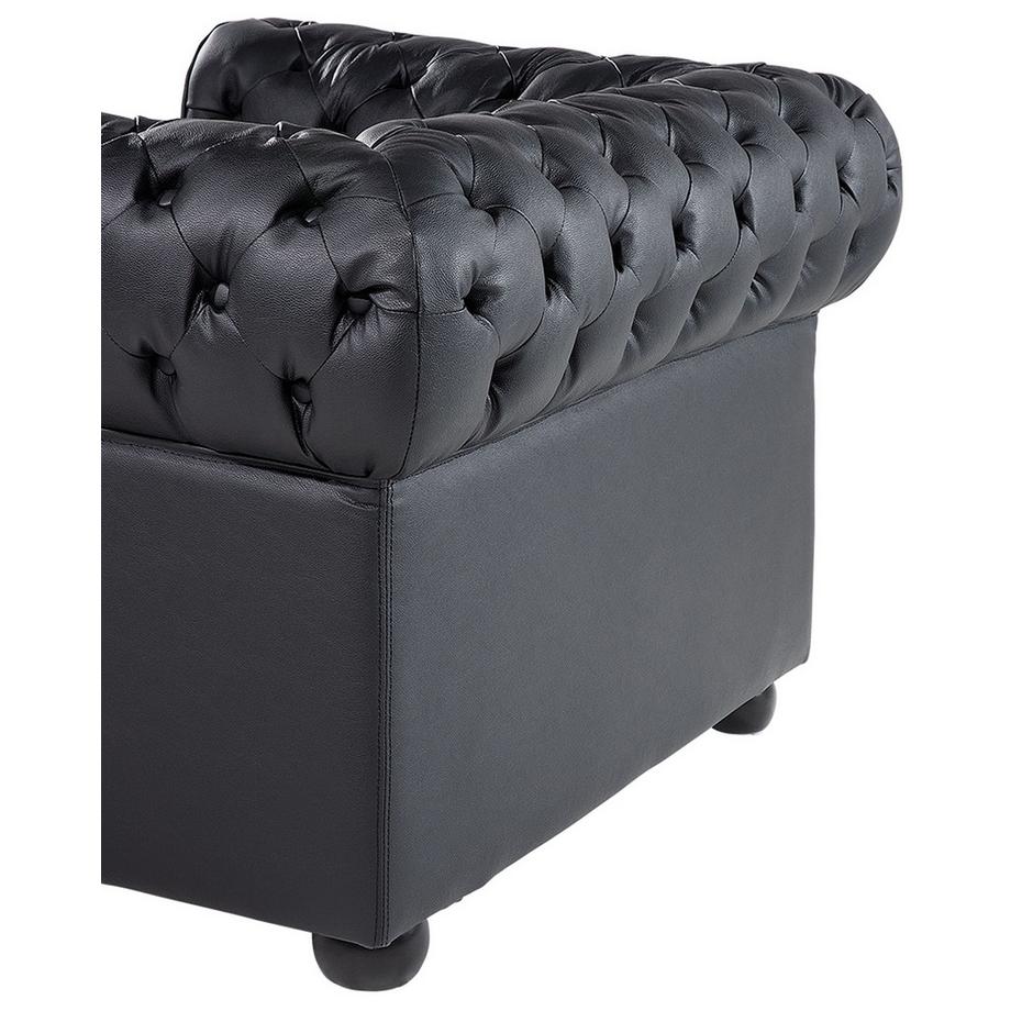 Beliani Sessel aus Echtleder Glamourös CHESTERFIELD  