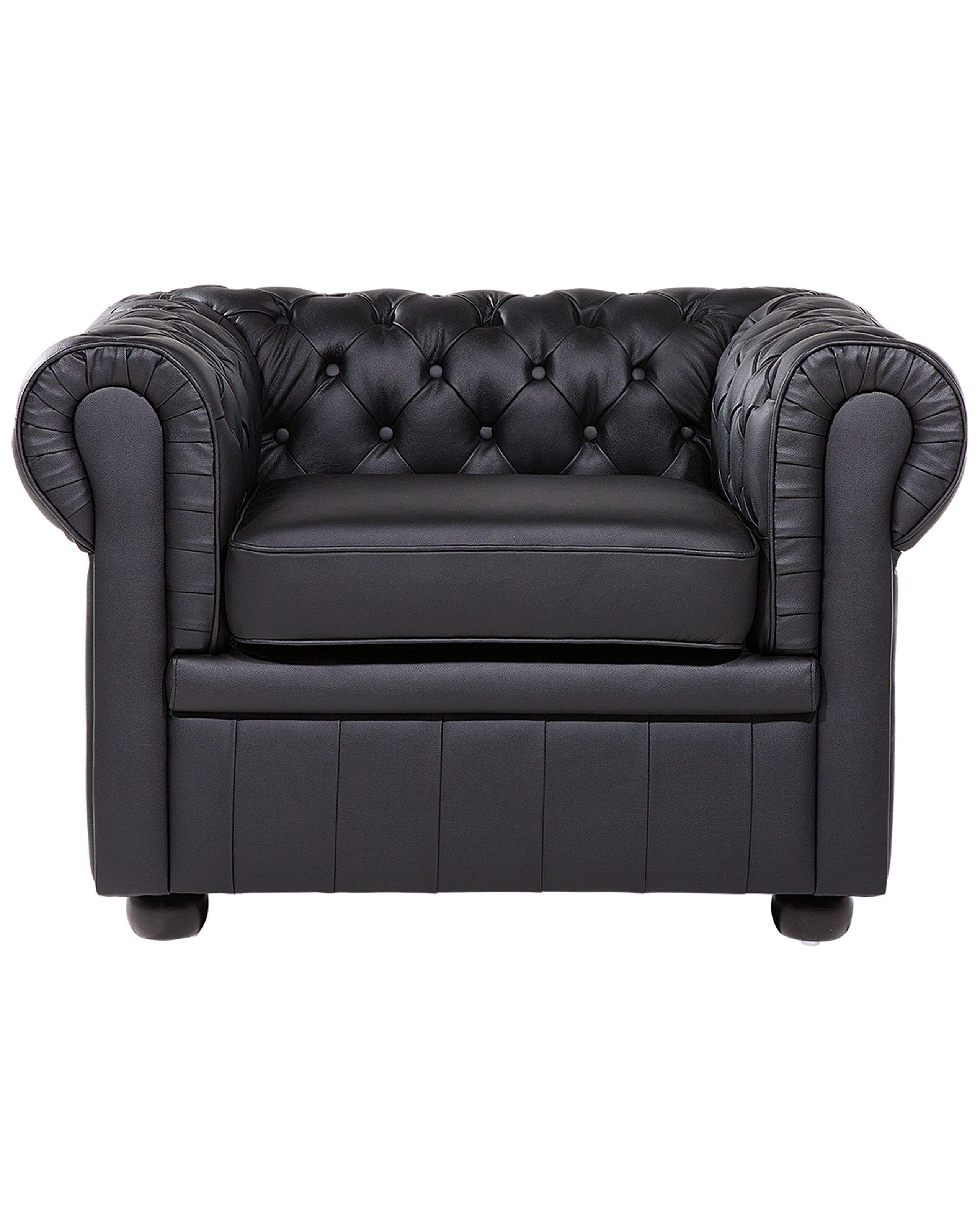 Beliani Fauteuil en Cuir Glamour CHESTERFIELD  