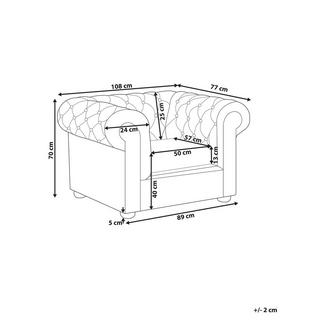 Beliani Sessel aus Echtleder Glamourös CHESTERFIELD  