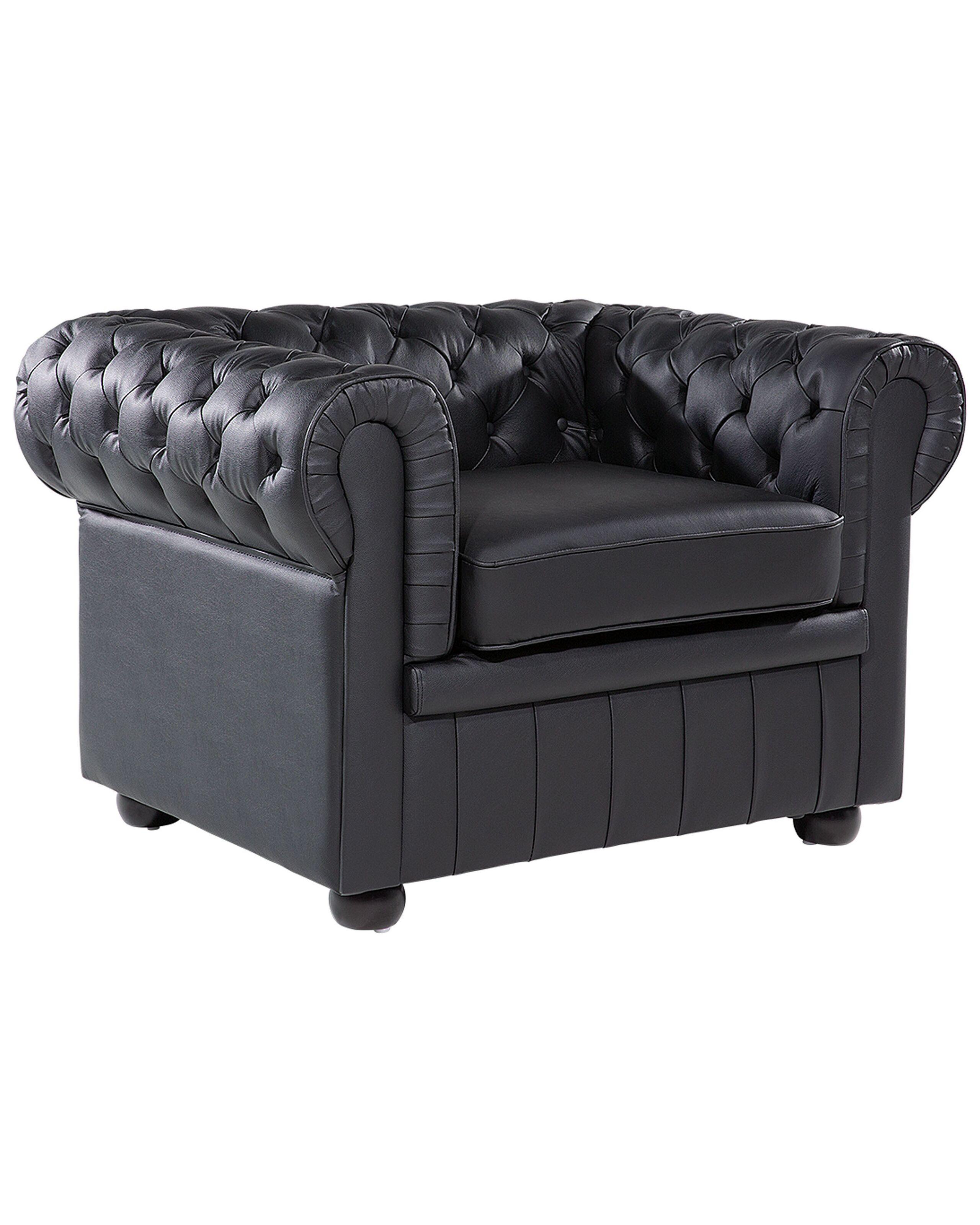 Beliani Fauteuil en Cuir Glamour CHESTERFIELD  