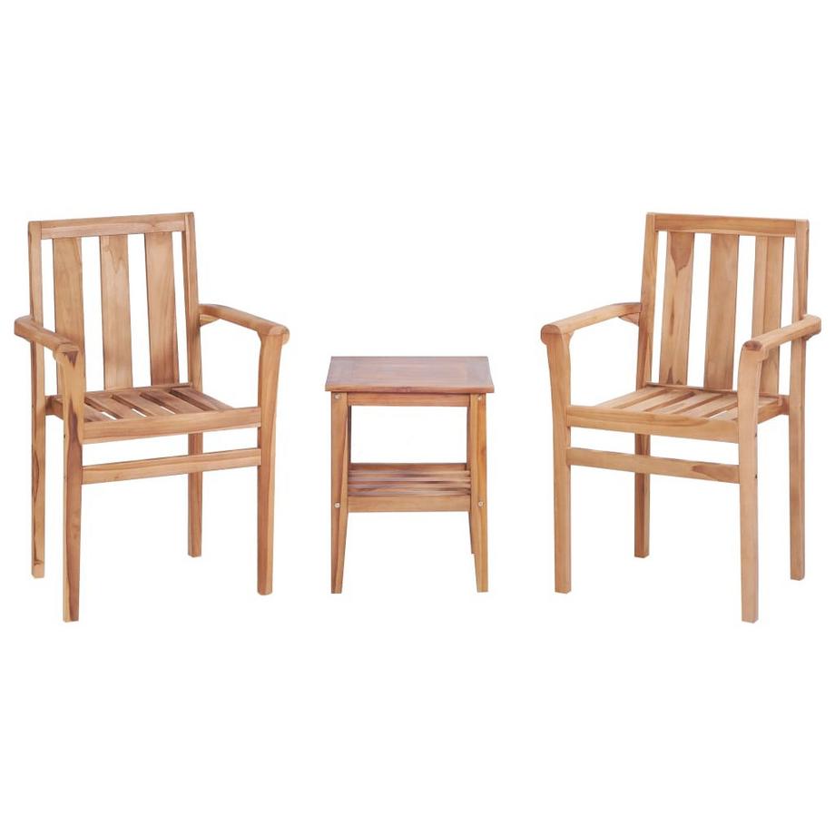 VidaXL set per bistrot Teak riciclato  