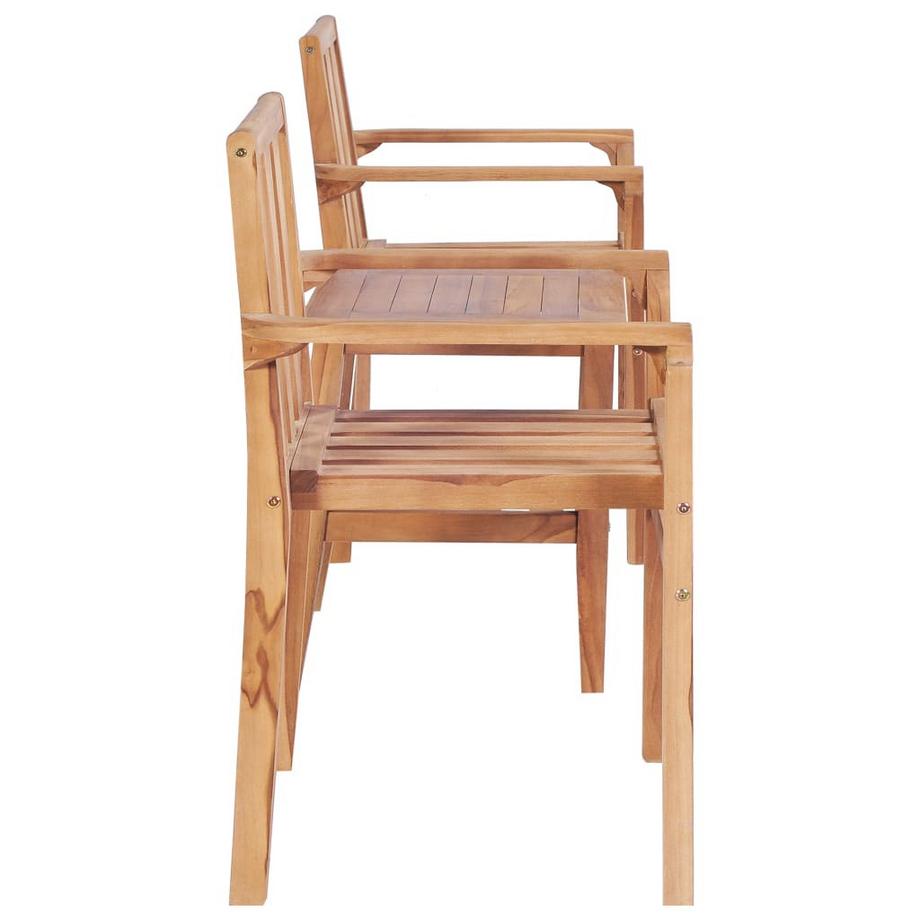 VidaXL set per bistrot Teak riciclato  