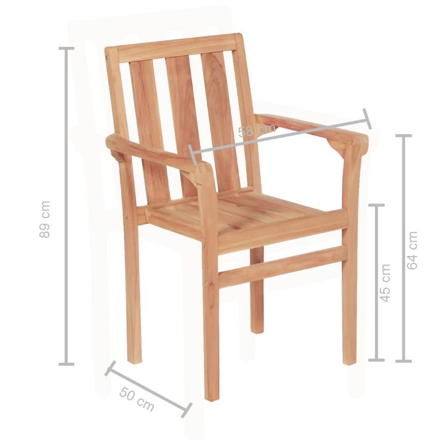 VidaXL set per bistrot Teak riciclato  