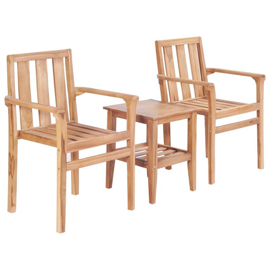 set per bistrot Teak riciclato