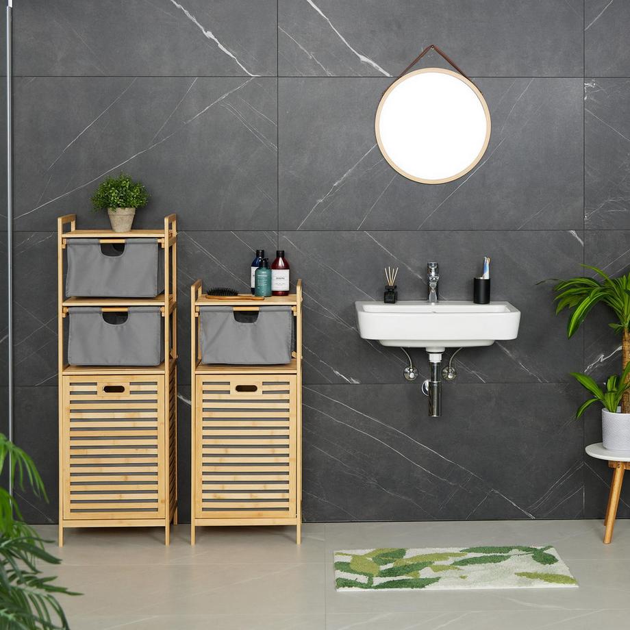 Northix Mensola da bagno con cesto per la biancheria  