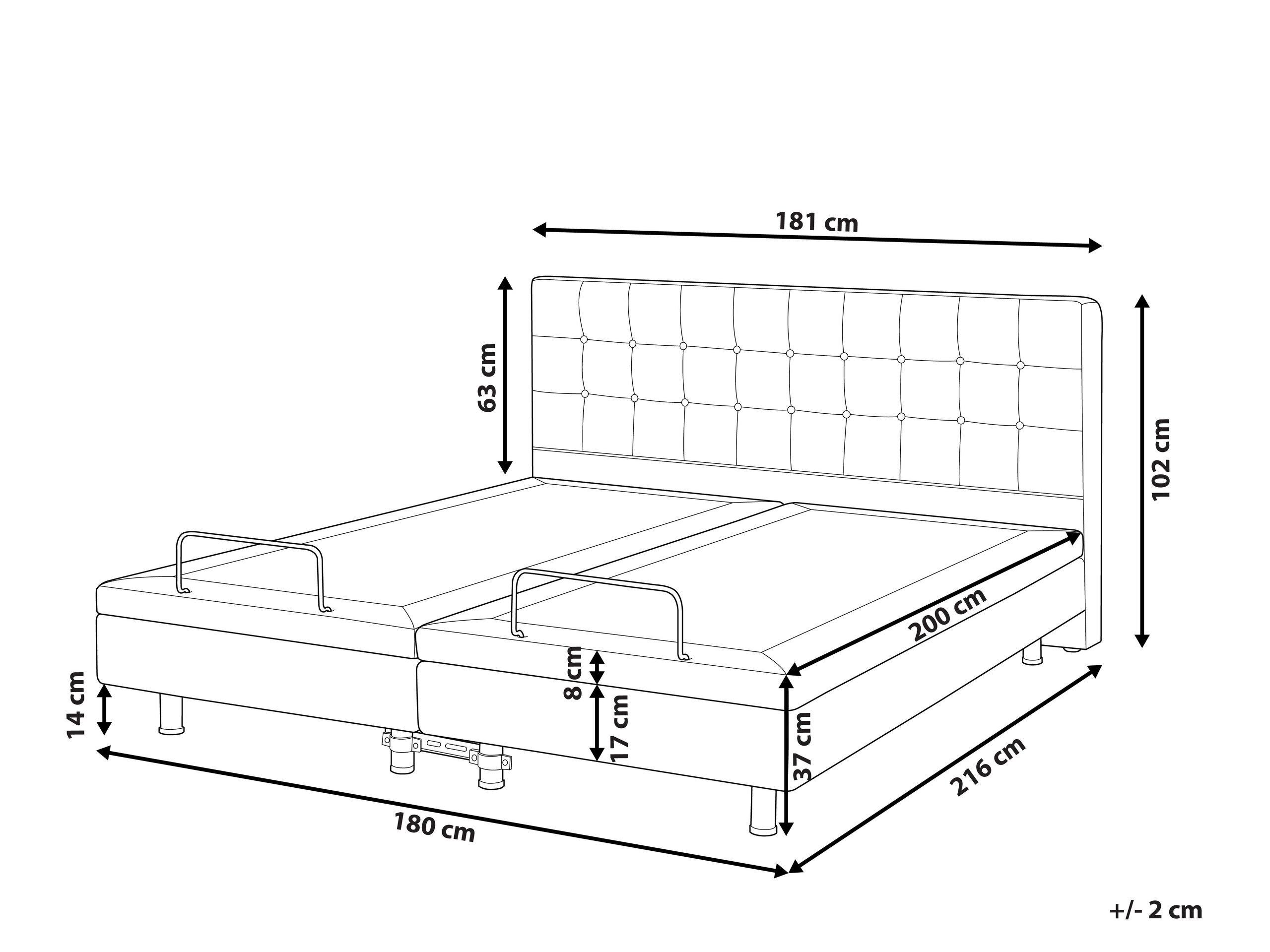 Beliani Bett mit Lattenrost aus Polyester Klassisch DUKE  